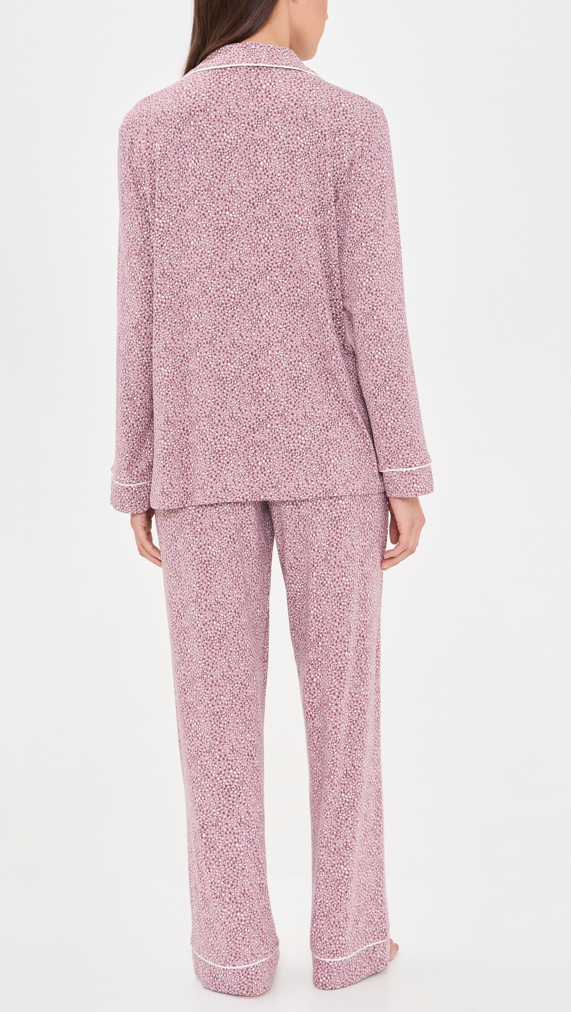 Gisele Printed Long Pajama Set Animal Instinct Woodrose/Ivory