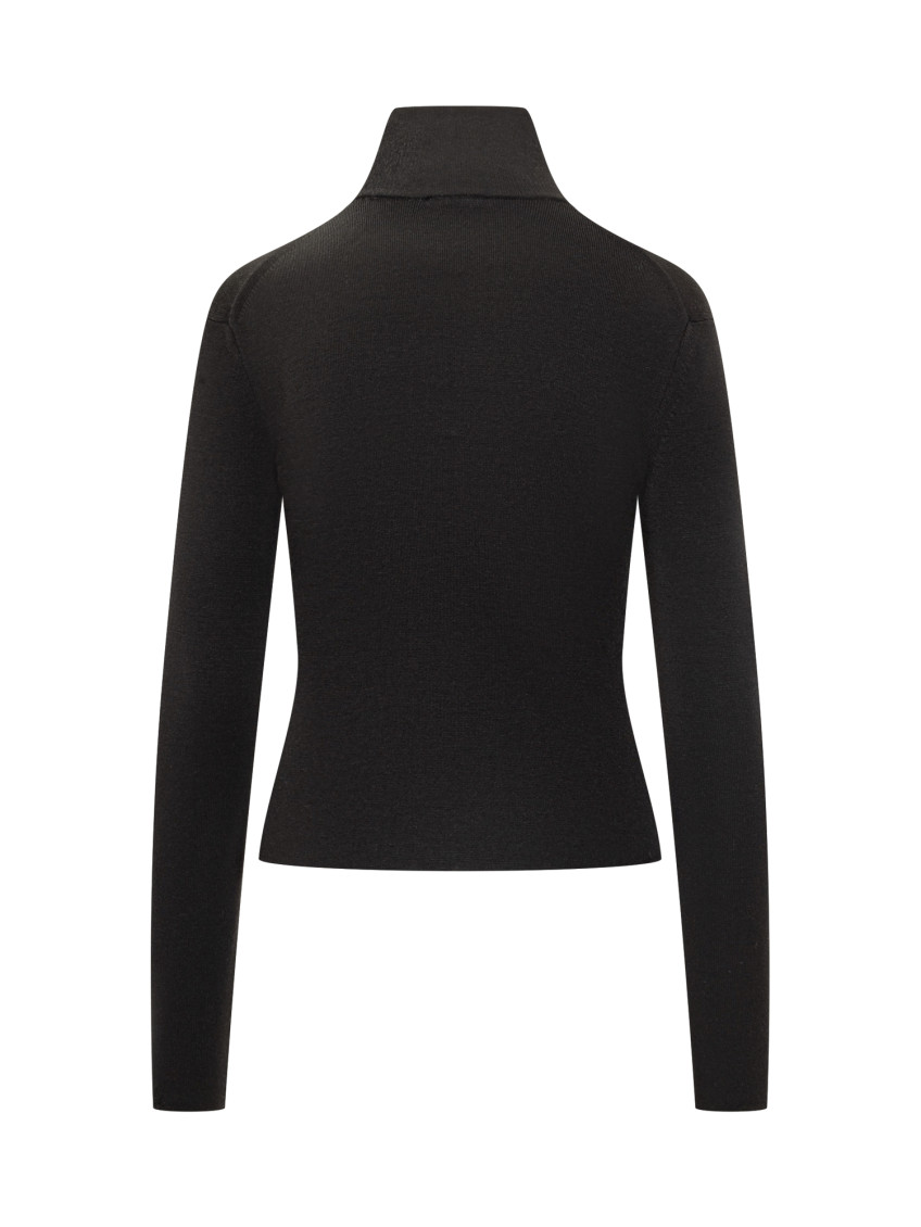 Black Solid Turtle Neck Sweater