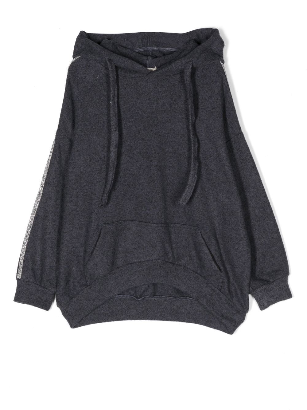 Metallic trim hoodie - Grey