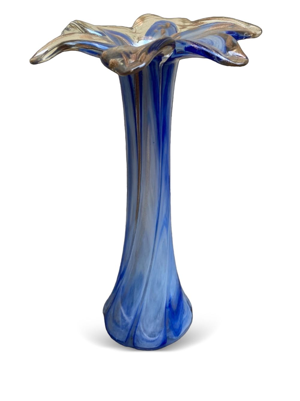 Les-Ottomans glass candlestick holder (30cm) - Blue