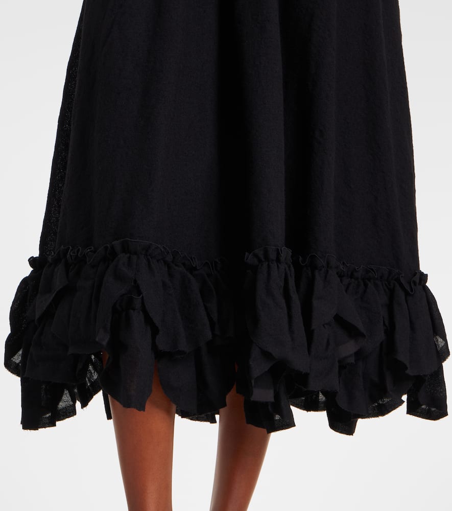 Wool-blend midi skirt