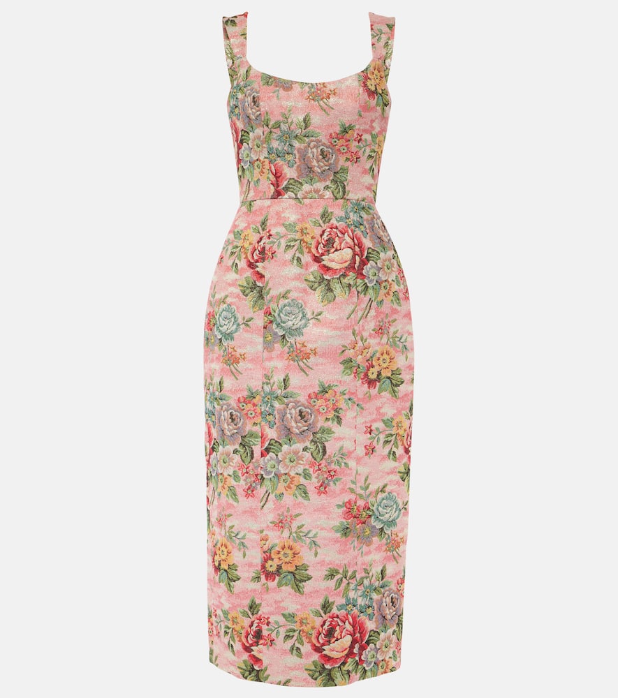 Floral bustier midi dress