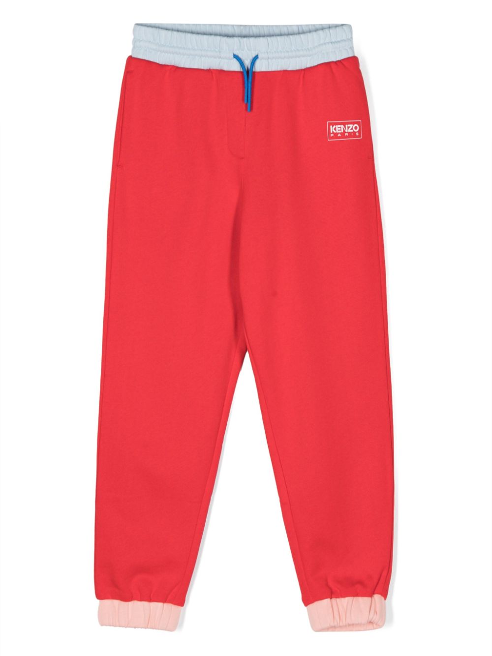 Colour-block cotton blend track pants - Red