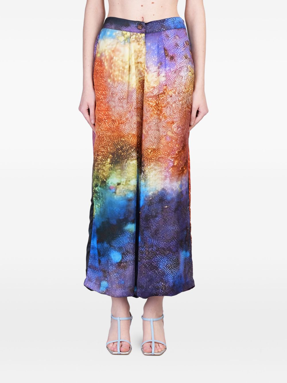 YAVI abstract-print trousers - Blue