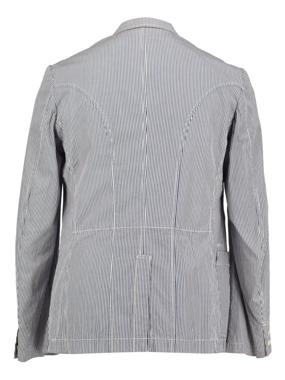 Striped cotton blazer - Blue