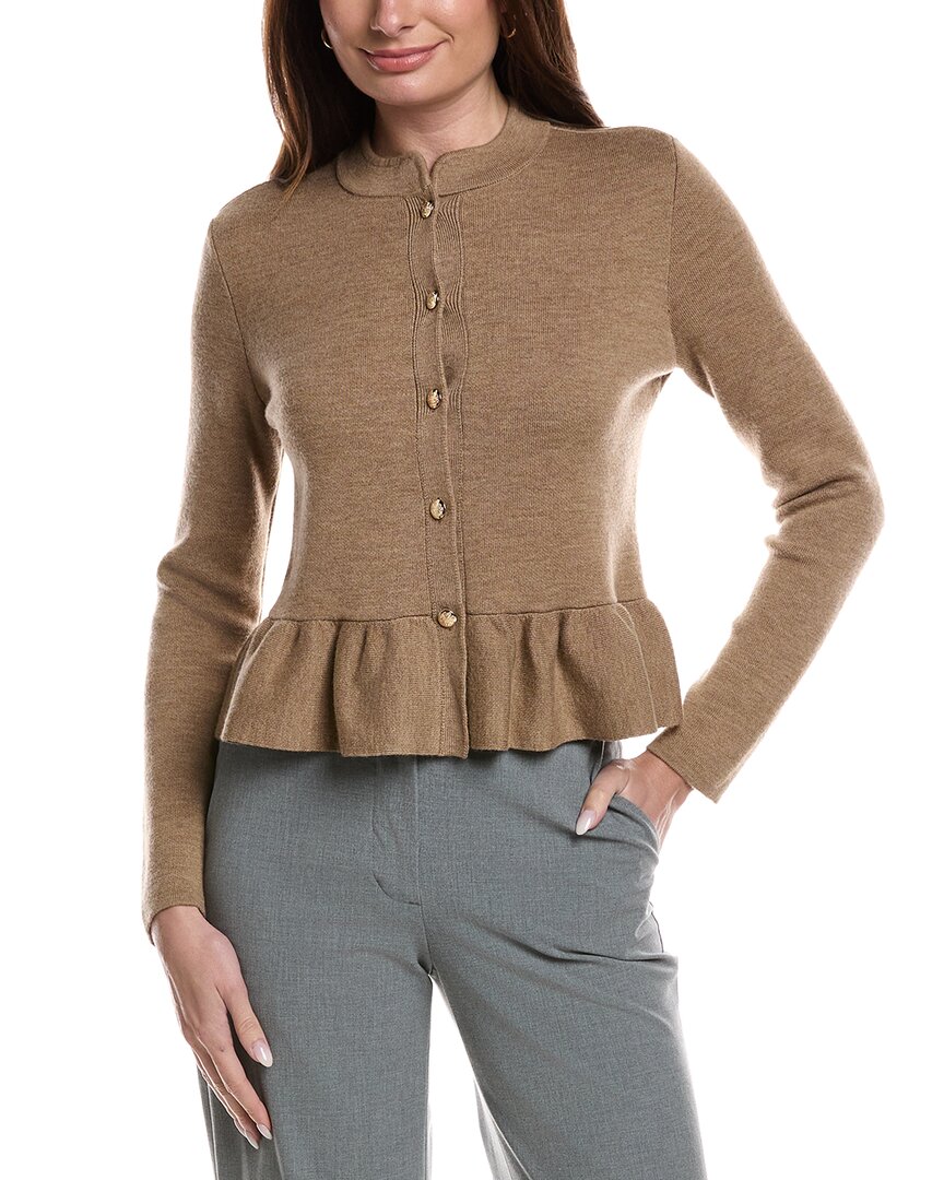 Merino Wool Peplum Sweater Jacket