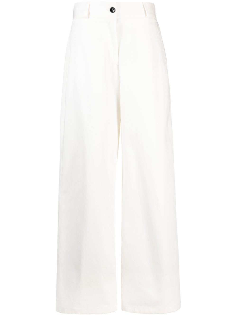 High-waist wide-leg trousers - White