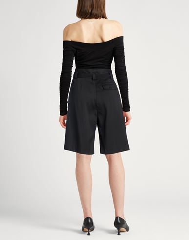 Woman Shorts & Bermuda Shorts Black Size 10 Cotton, Silk