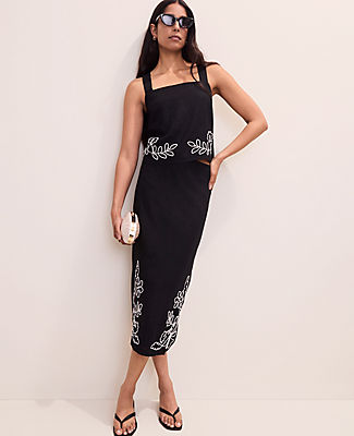 Ann Taylor Petite Embroidered Square Neck Tank Top