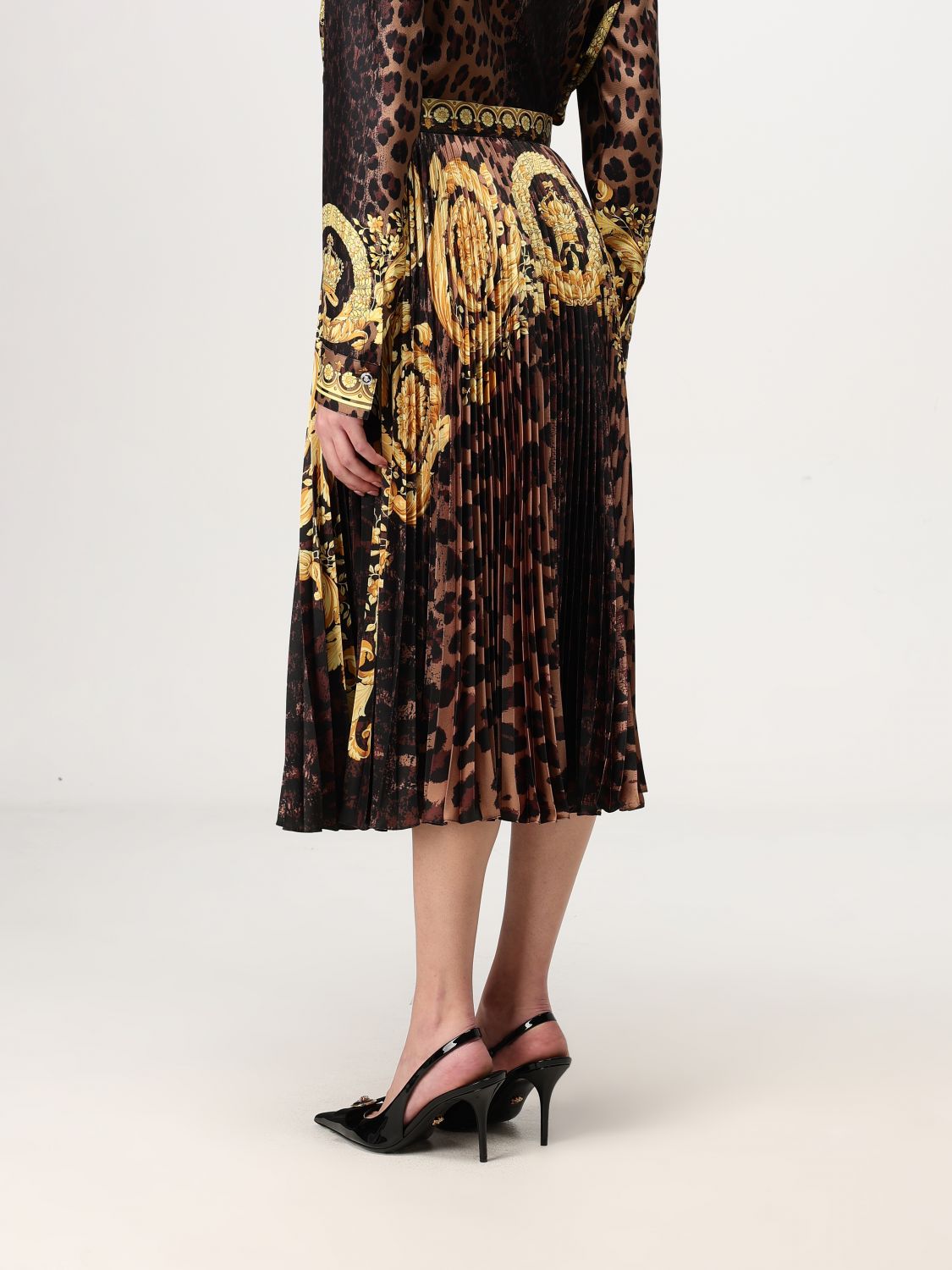 Wild Barocco pleated mini skirt - Brown