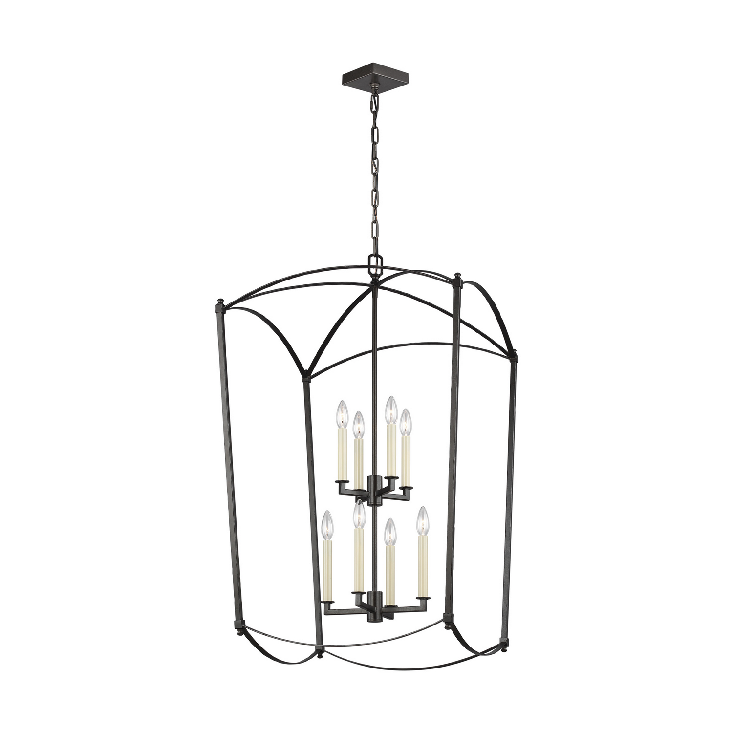 Visual Comfort Studio Thayer 8-Light Foyer Light in Smith Steel by Sean Lavin