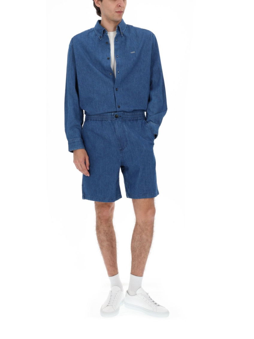 A. P.C. Men's Mathias Shirt Size: Small in Blue