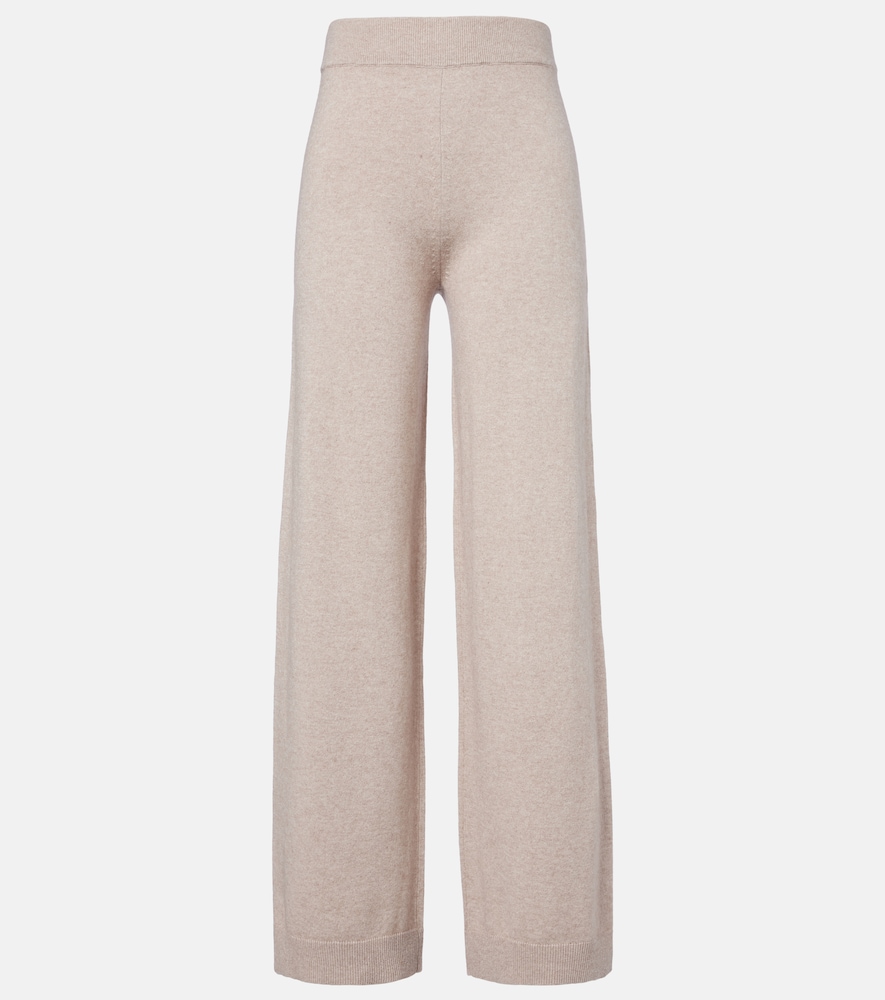 Cotton and cashmere wide-leg pants