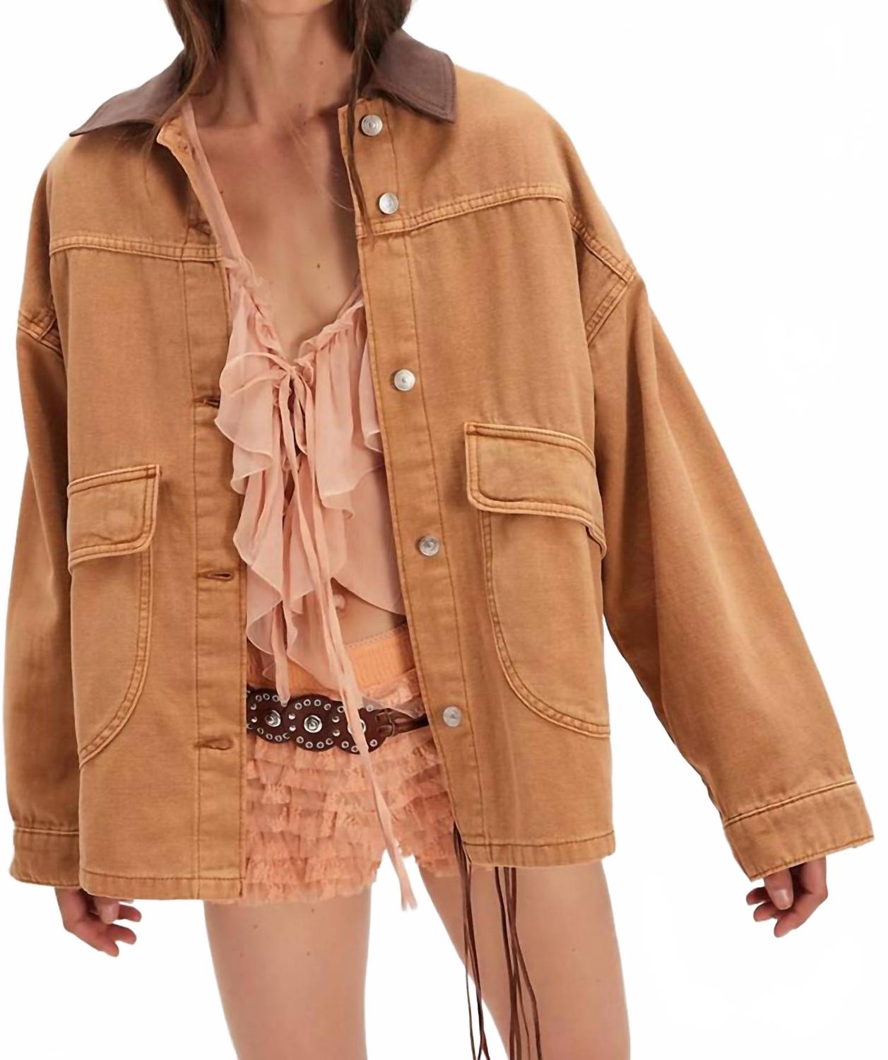 Women's Lemon Denim Jacket In Meerkat