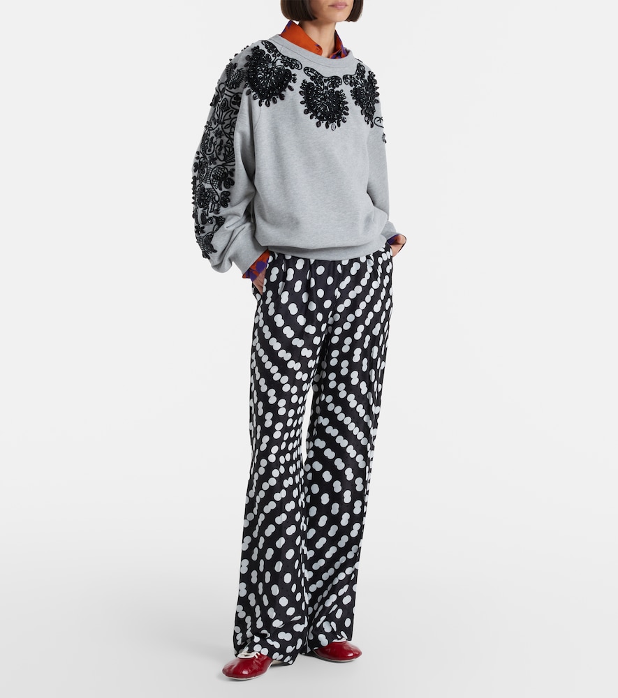 Embellished cotton jersey sweatshirt