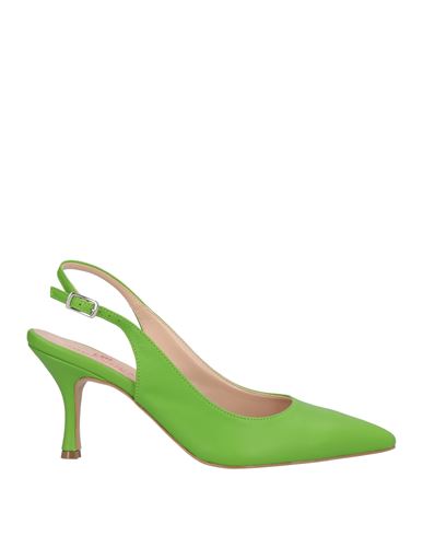 Woman Pumps Lime green Size 11 Leather