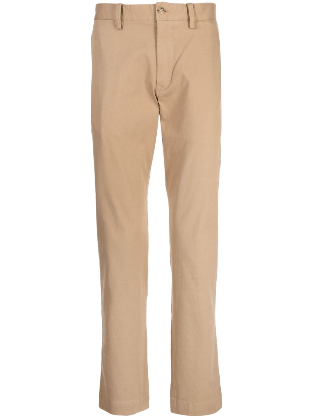 Slim-cut stretch-cotton trousers - Brown