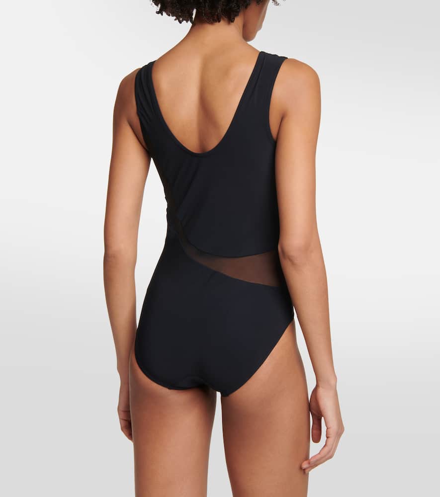 Mesh-trimmed swimsuit