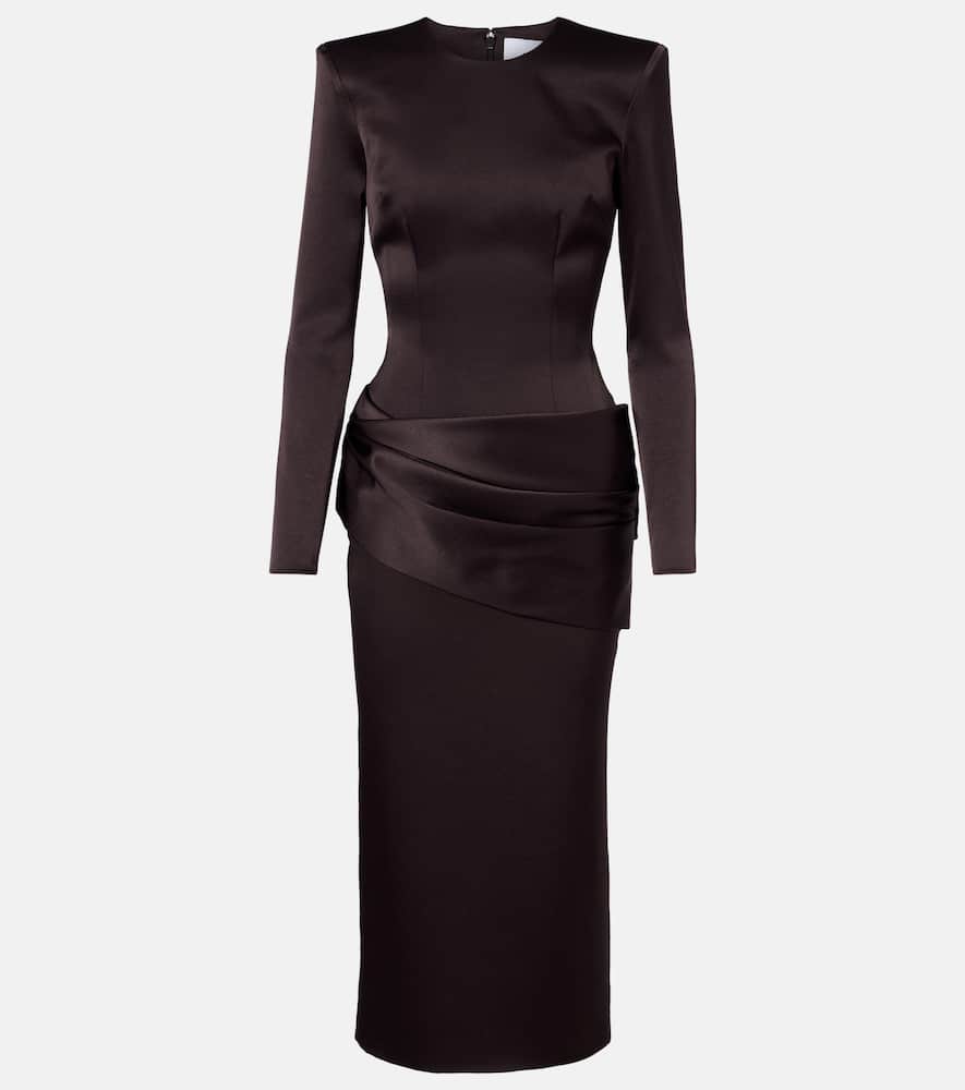 Draped satin crêpe cocktail dress