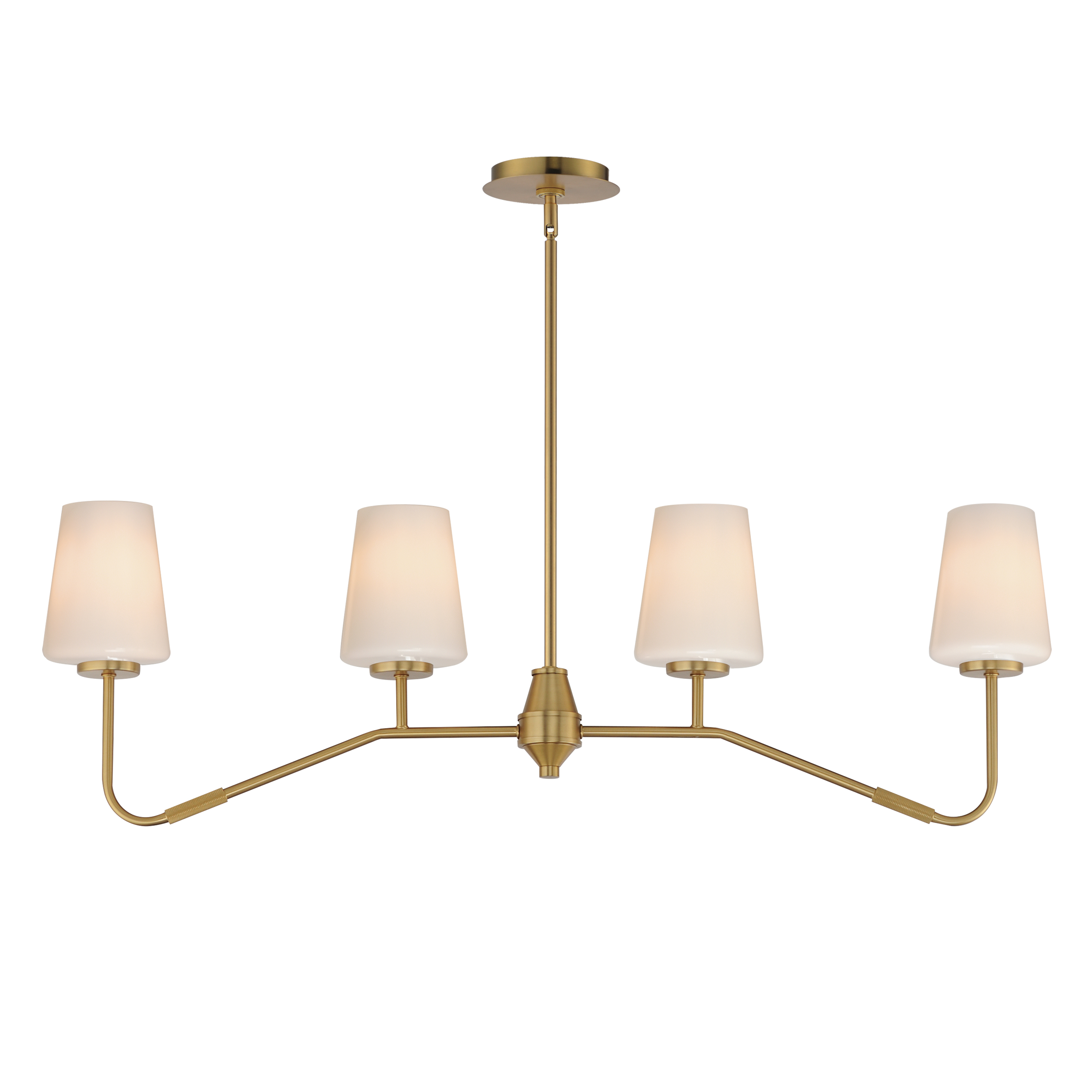 Natural Aged Brass Linear Chandelier from the Durham Collection
