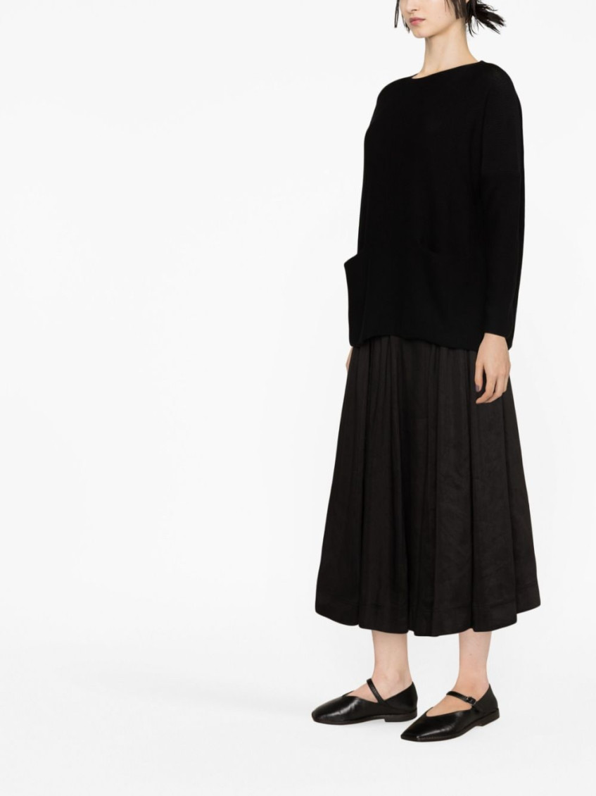 - Boat Neck Cotton Sweater