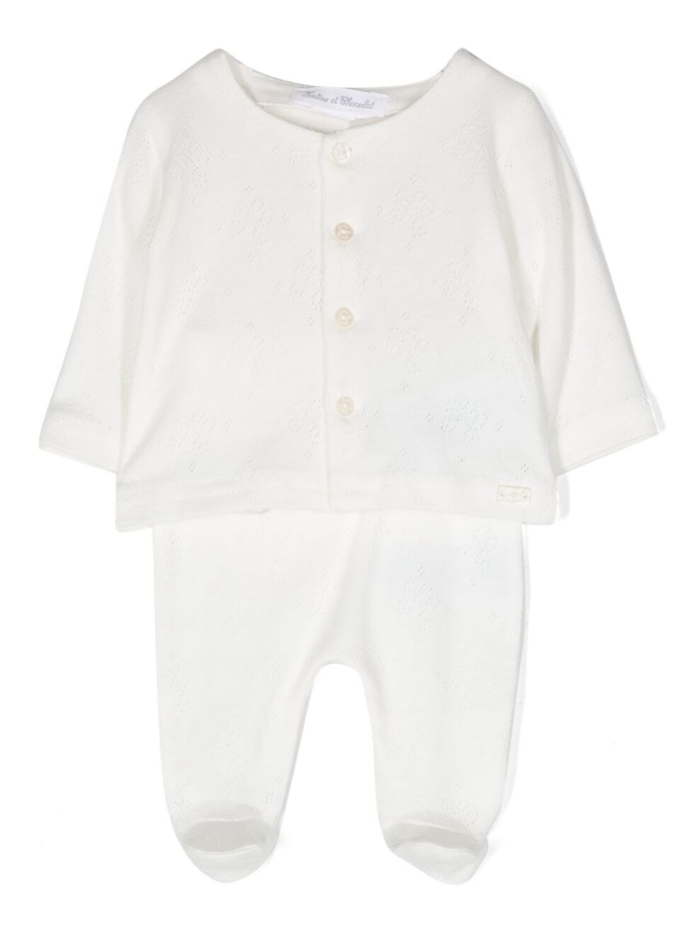 Button-up cotton pajama - White