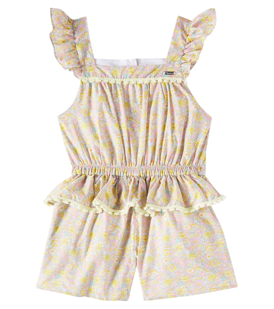 Floral cotton poplin romper