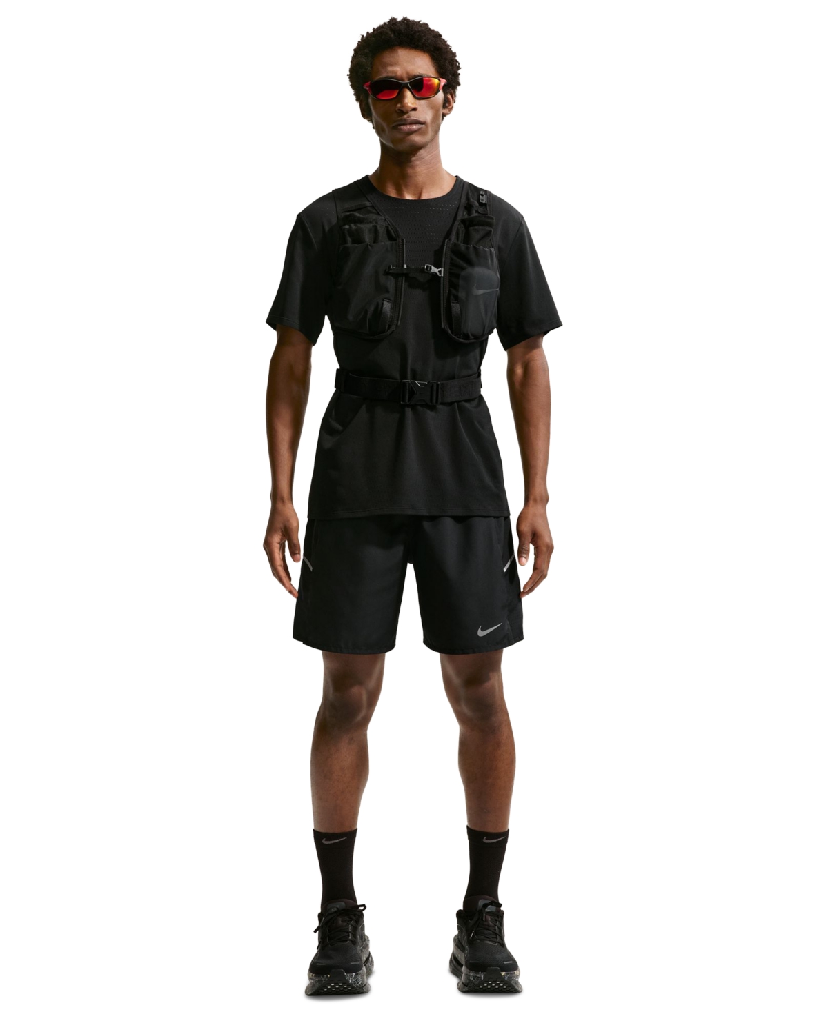 Miler Men's Dri-fit Running Shorts - Black/Reflective Silver