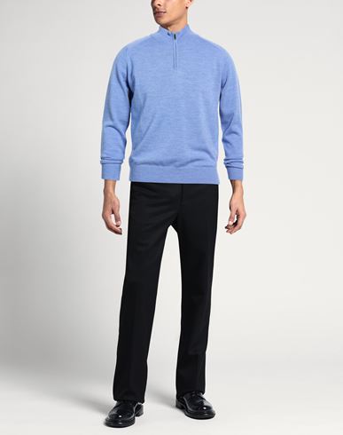 Man Sweater Light blue Size L Merino Wool