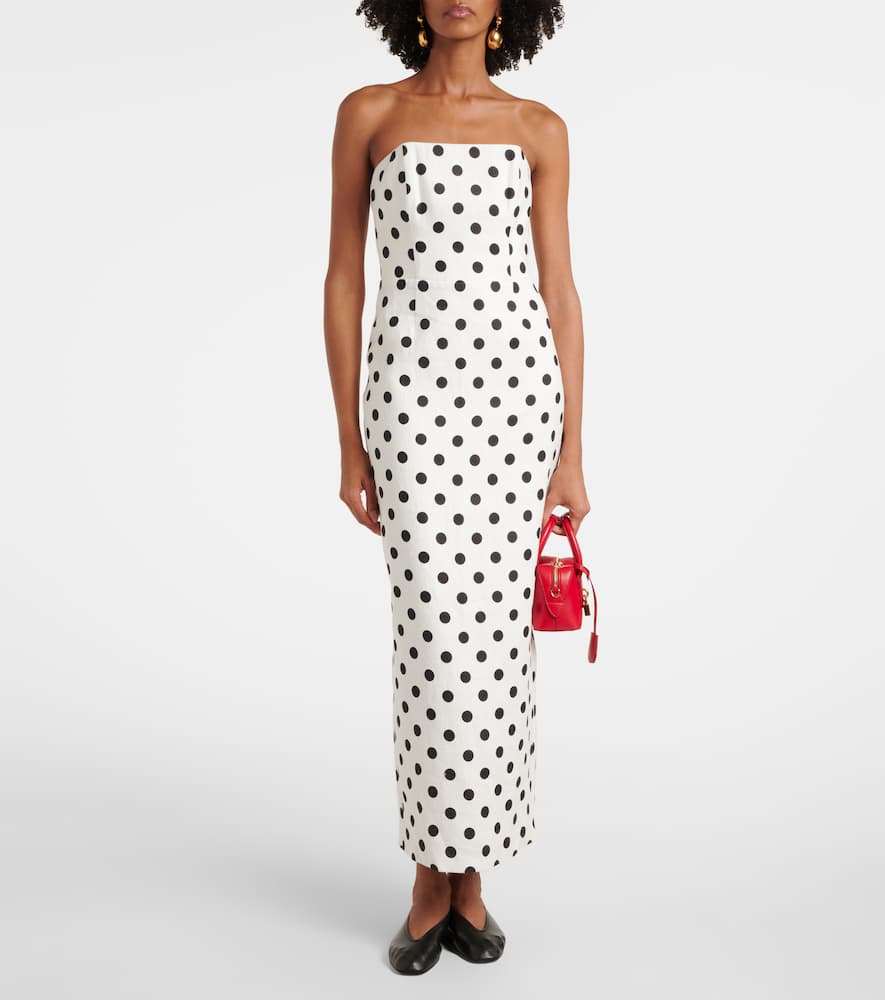 Romeo polka-dot linen maxi dress