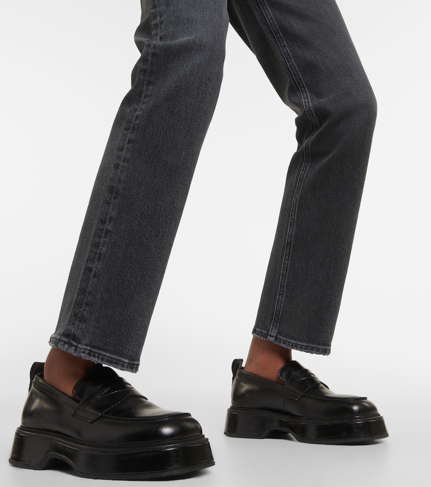 Stovepipe high-rise slim jeans