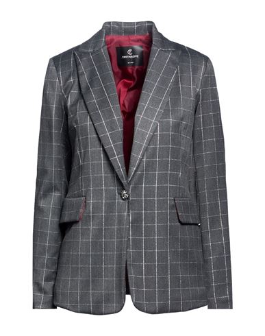 Woman Blazer Grey Size 4 Polyester, Viscose, Elastane, Metallic fiber