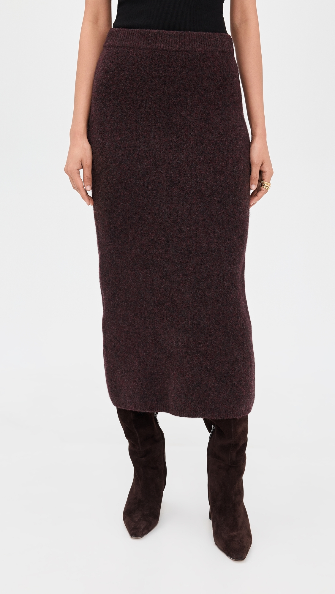 Ines Knit Midi Skirt Chocolate