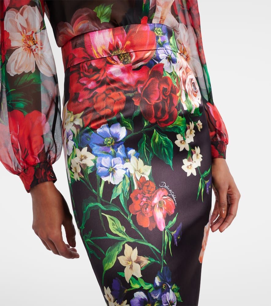 Floral midi skirt