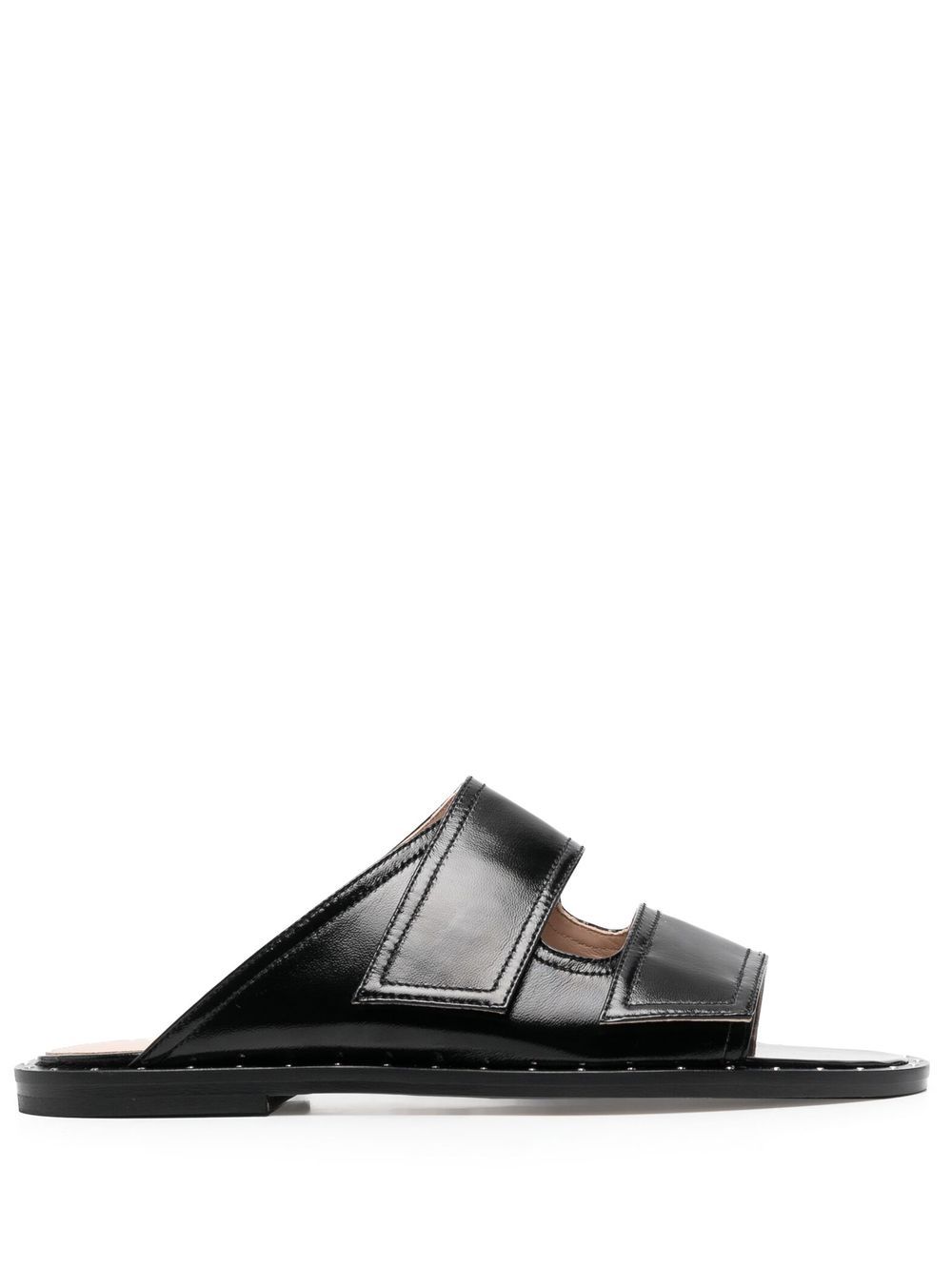 Leather cut-out sandals - Black