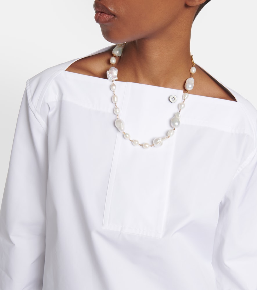 Jil Sander Cotton poplin pleated top