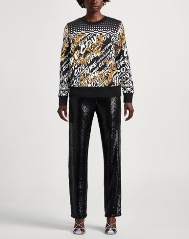 Versace Jeans Couture Woman Sweatshirt Black Size S Cotton, Elastane