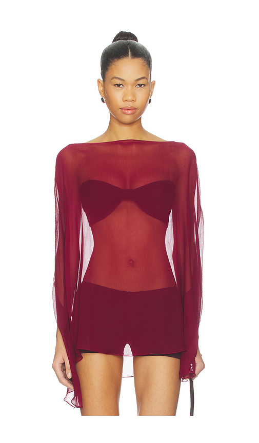 BUCI Ibis Poncho Set in Burgundy. M/L. Also in