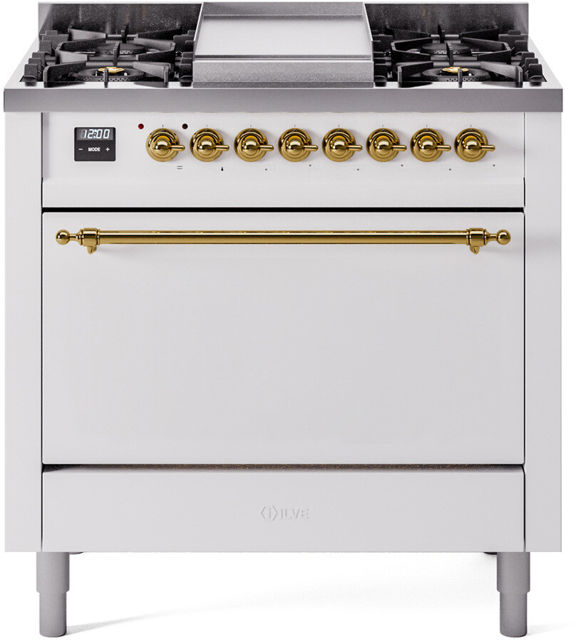 Ilve nostalgie II collection 36" Dual Fuel Liquid Propane Range UP36FQNMPWHGLP