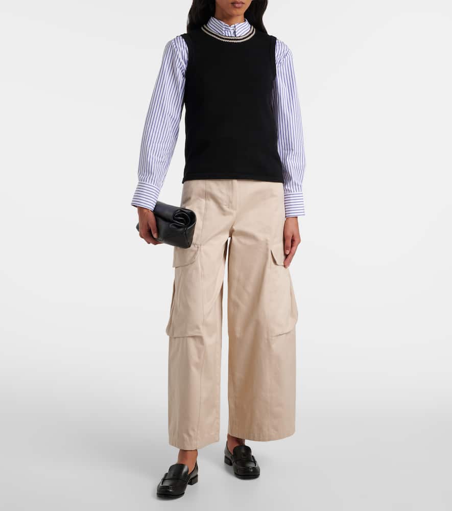 Cotton gabardine cargo pants