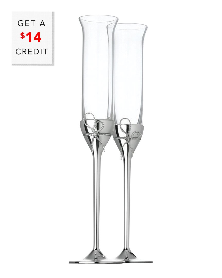 Vera Wang For Love Knots Toasting Flute Pair With $14 Credit