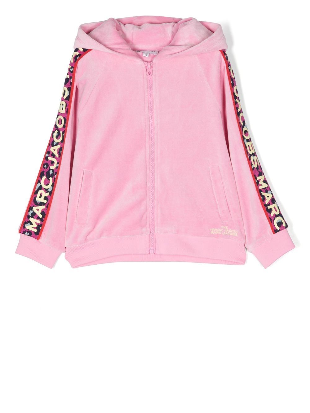 Jacquard logo-tape track jacket - Pink