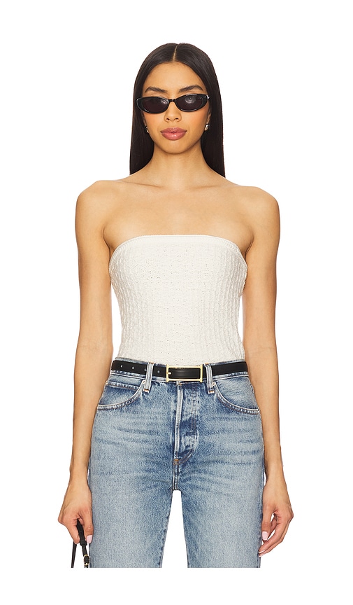 ASTR the Label Kai Sweater Tube Top in Cream. - L also in