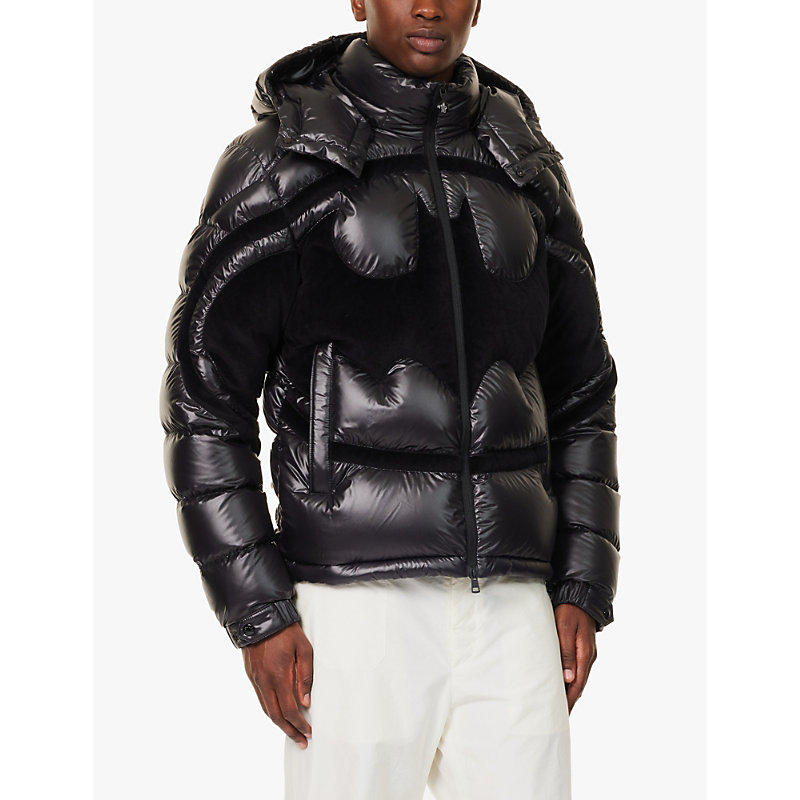 Mens Black X Batman Solander Brand-patch Regular-fit Shell-down Jacket