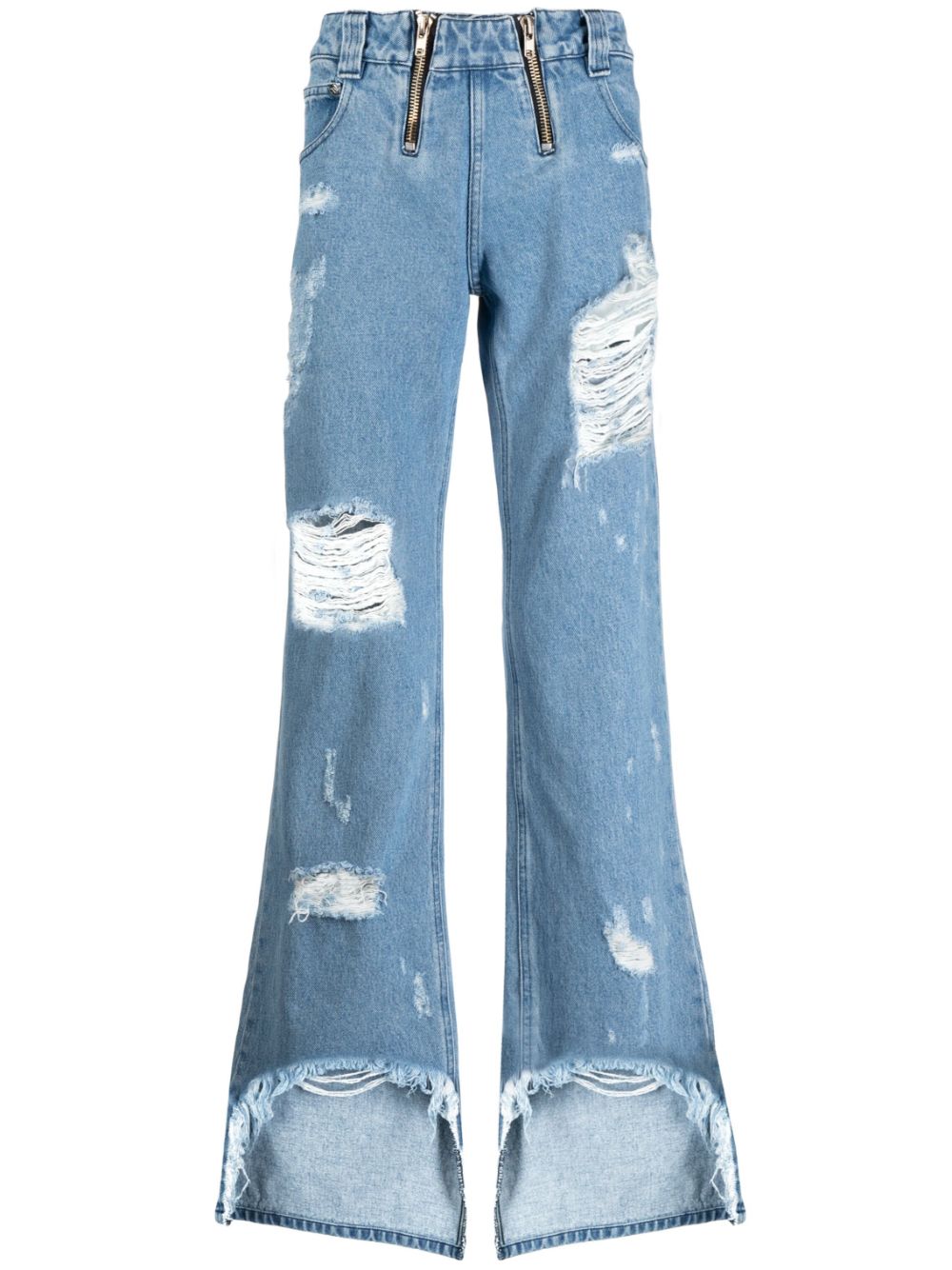 Ripped-detailing flared jeans - Blue