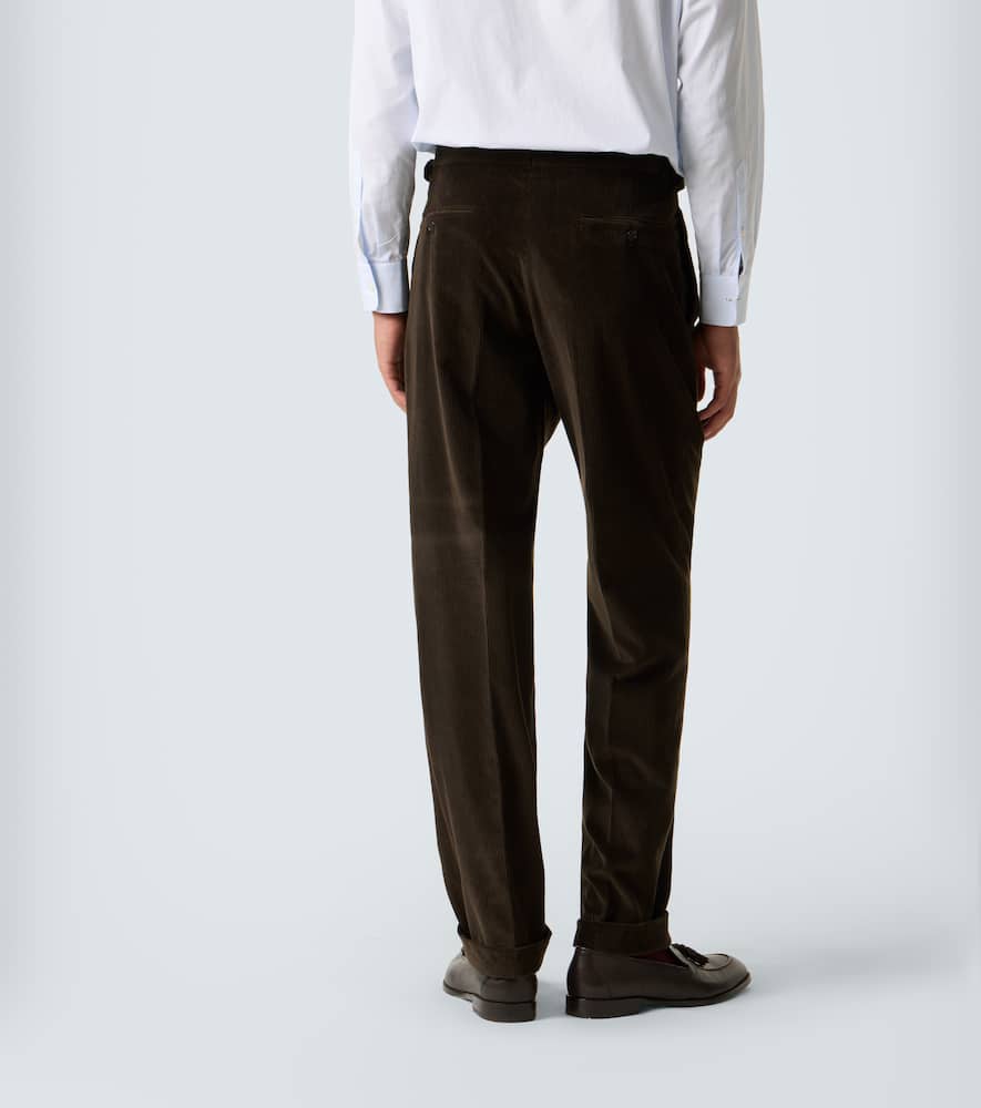 Cotton and cashmere corduroy straight pants