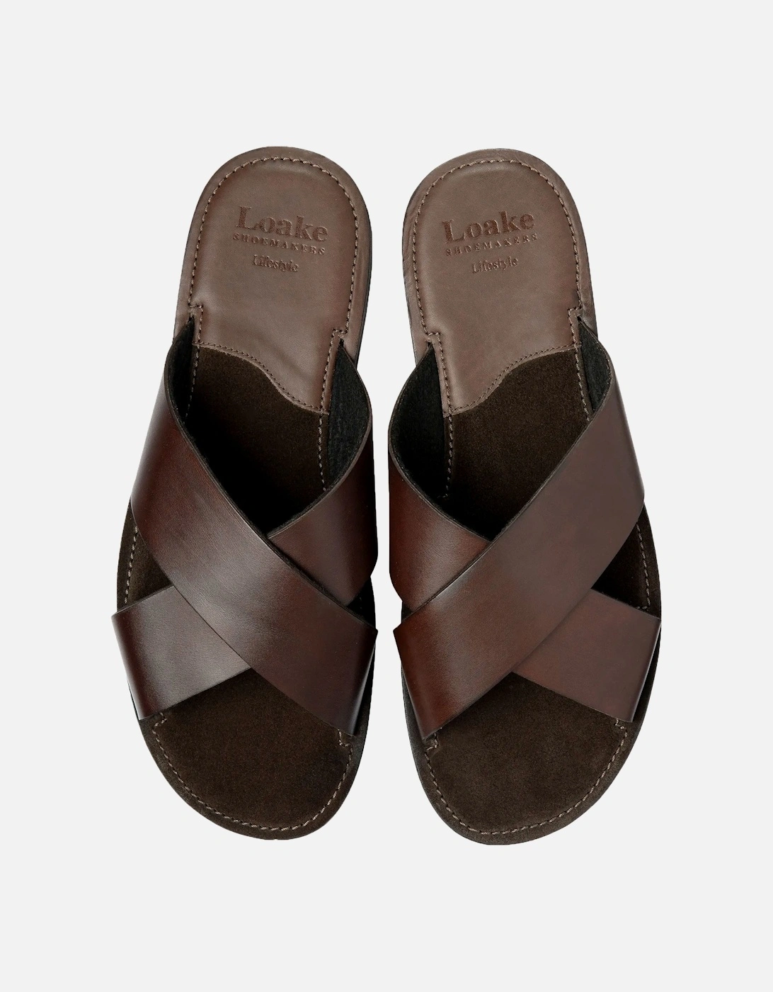 Men's Loake Gozo Sandal Dark Brown - Size: 10