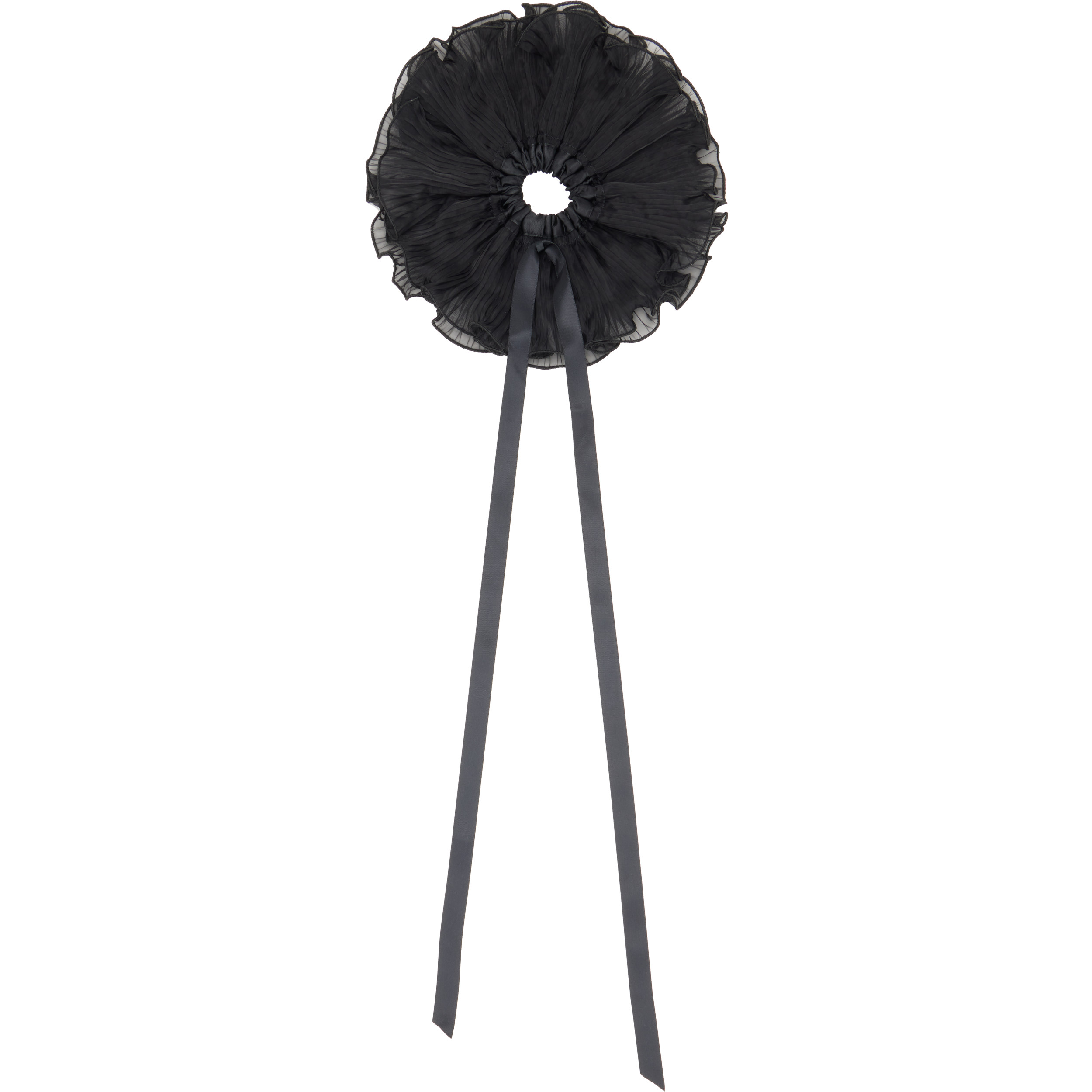 SSENSE Exclusive Black Orchid Pleated Organza Scrunchie