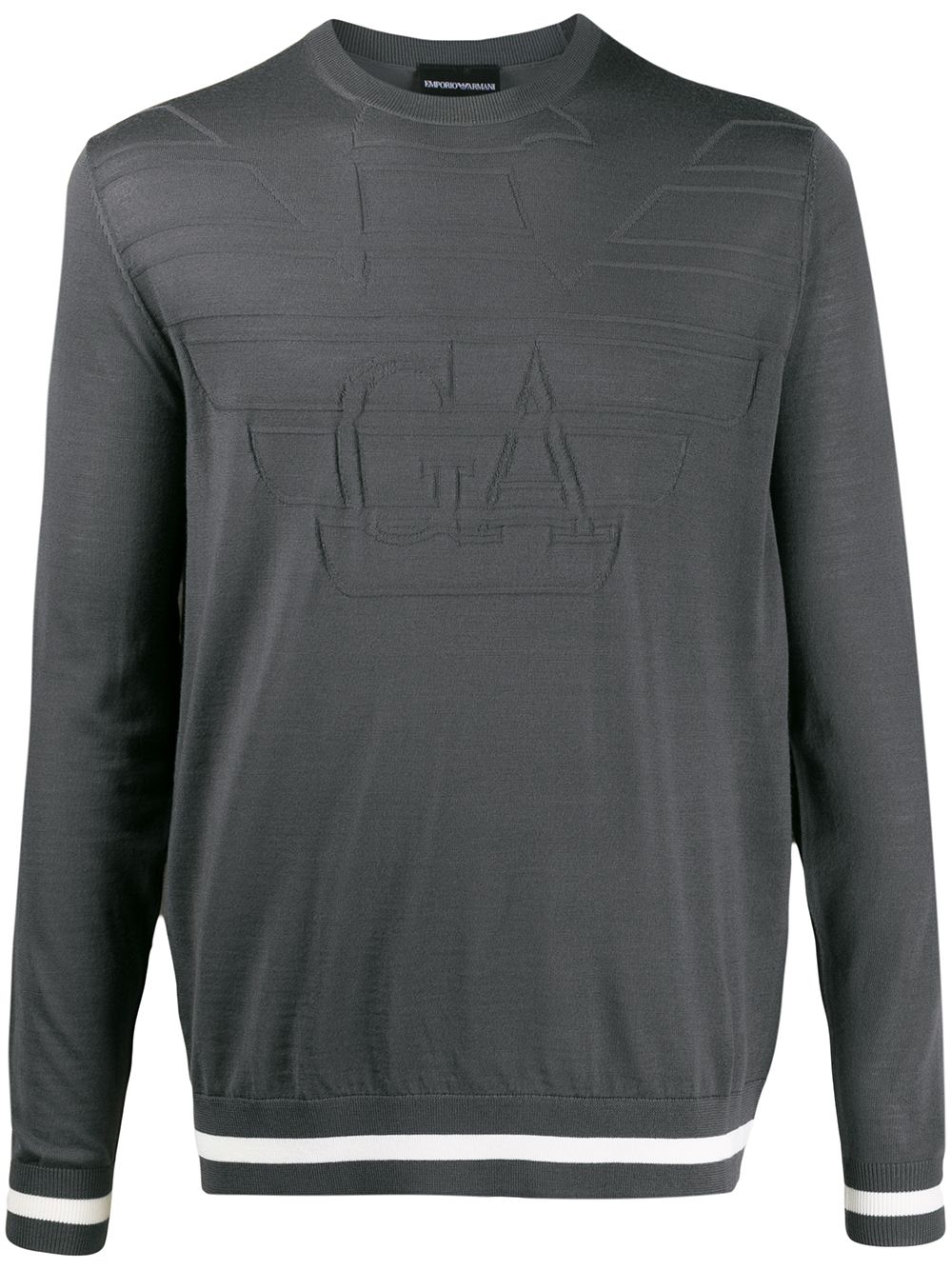 Logo embroidered sweater - Grey