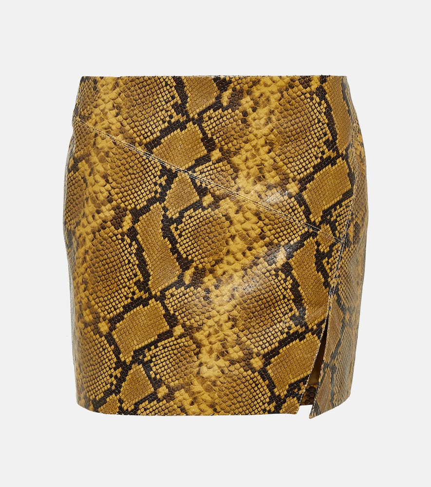Blair snake-effect leather miniskirt